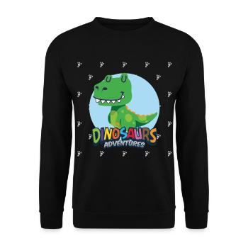 Dinosaurs Adventures - Unisex Pullover - Schwarz - Vorne - Alina (178cm) & Michal (187cm)