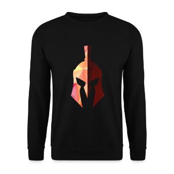 Cooler roter Ritterhelm Retro Rüstung Anführer - Unisex Pullover - Schwarz - Vorne - Alina (178cm) & Michal (187cm)