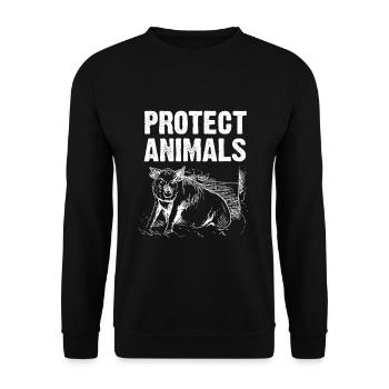 protéger les animaux - T-shirt protection des animaux - Sweat-shirt Unisexe - noir - Devant - Alina (178cm) & Michal (187cm)