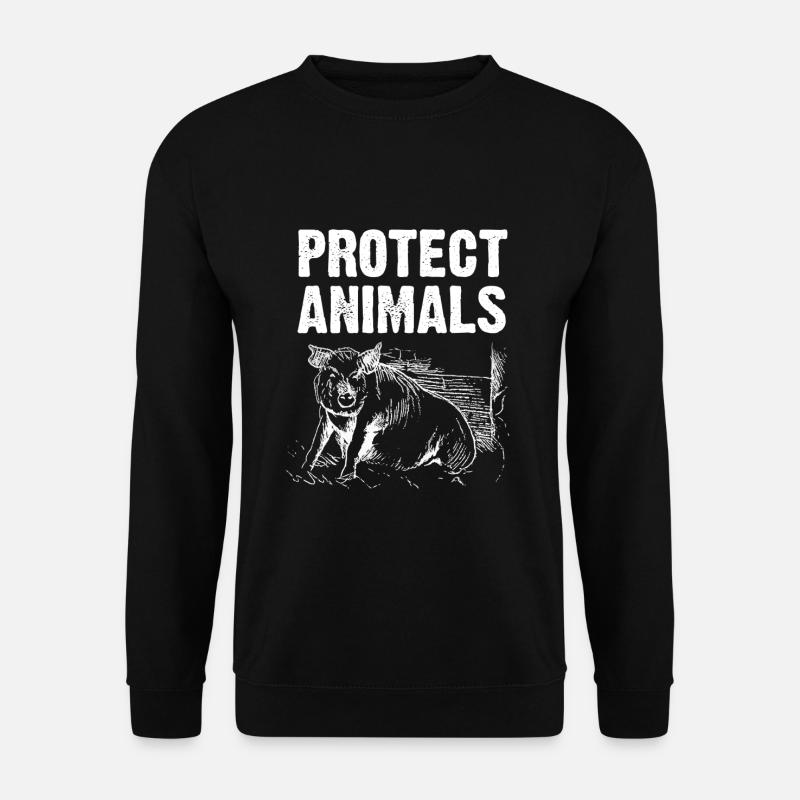 protect animals - Tierschutz T-Shirt - Unisex Pullover - Schwarz