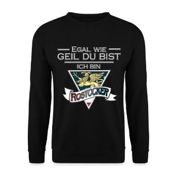 Geile Rostocker | Yolo-Artwork - Unisex Pullover - Schwarz - Vorne - Alina (178cm) & Michal (187cm)