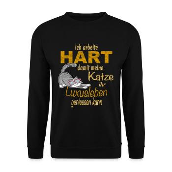 Chat, la vie de luxe chemise drôle - Sweat-shirt Unisexe - noir - Devant - Alina (178cm) & Michal (187cm)