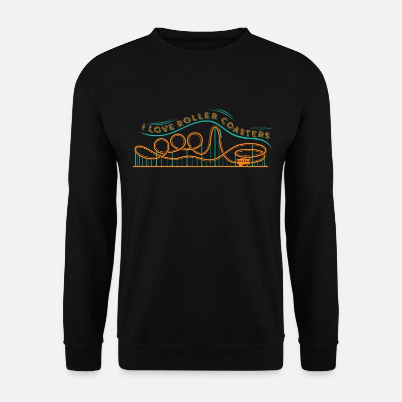 Ich liebe Roller Coaster - Achterbahn Fan - Unisex Pullover - Schwarz