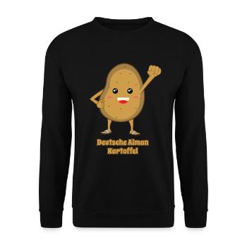 Deutsche Alman Kartoffel - Unisex Pullover - Schwarz - Vorne - Alina (178cm) & Michal (187cm)
