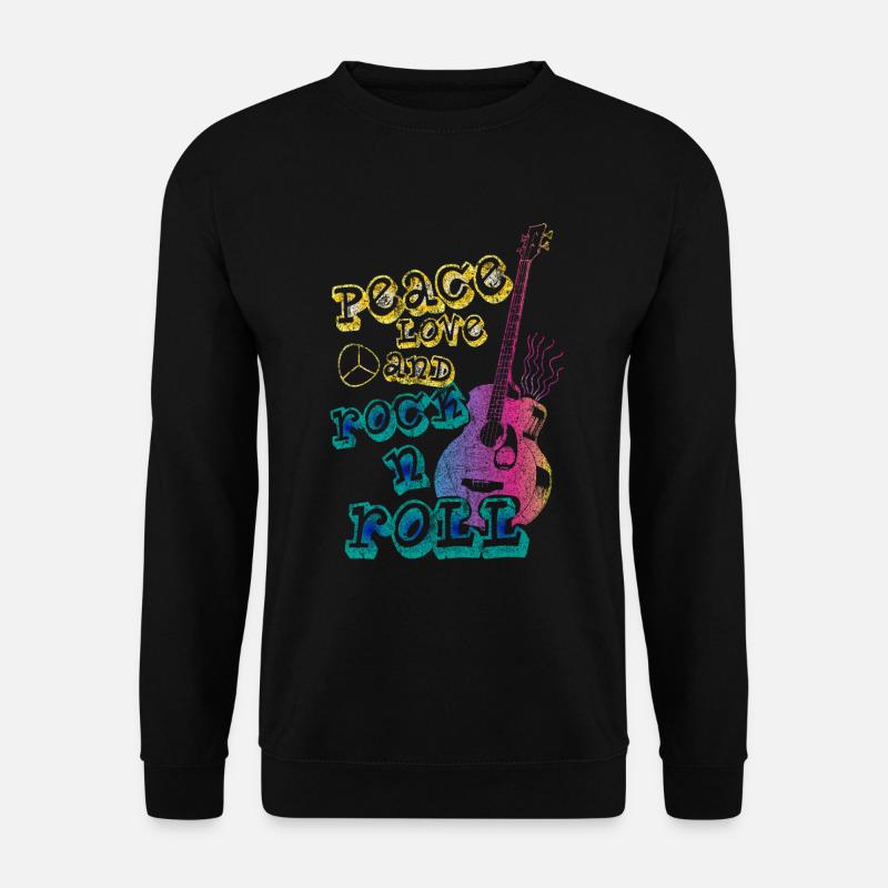 Liebe und Frieden und Rock'n'Roll - Unisex Pullover - Schwarz