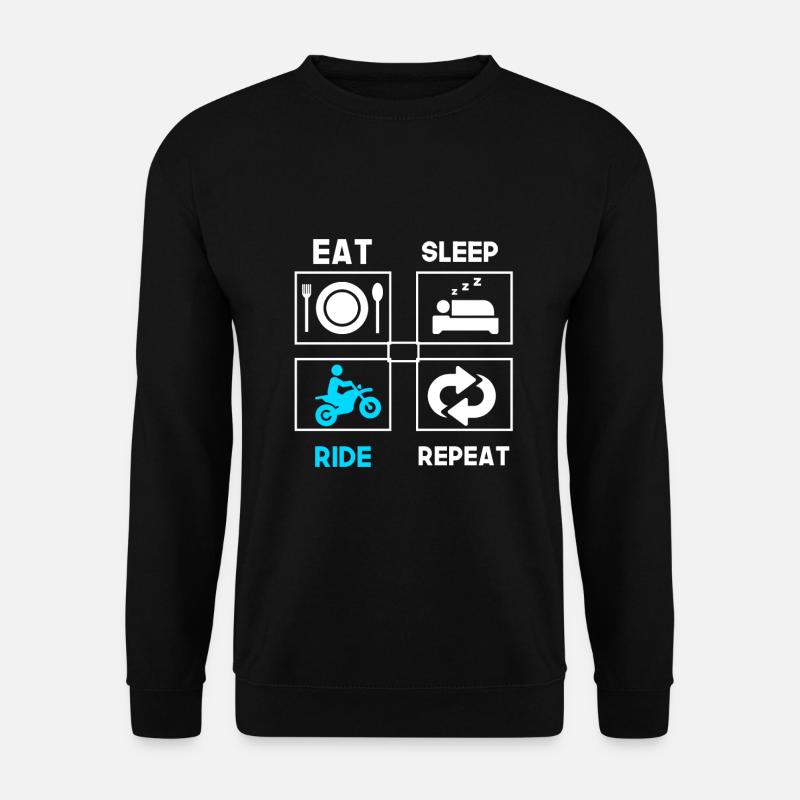 Eat Sleep Ride Repeat Motorrad - Unisex Pullover - Schwarz