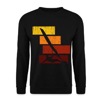 Windsurfen Buntes Hemd - Unisex Pullover - Schwarz - Vorne - Alina (178cm) & Michal (187cm)