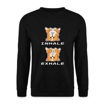 Hund Doglover Corgi Hund süßes Haustier lustiges Geschenk flauschig - Unisex Pullover - Schwarz - Vorne - Alina (178cm) & Michal (187cm)
