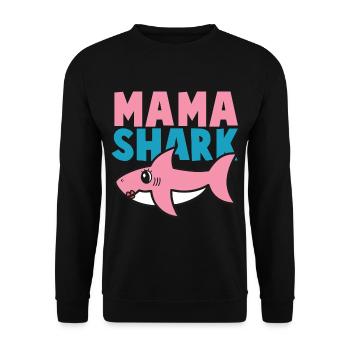 Shark - Schirt Shark Mama Gift Idea - Unisex Sweatshirt - black - Front - Alina (178cm) & Michal (187cm)