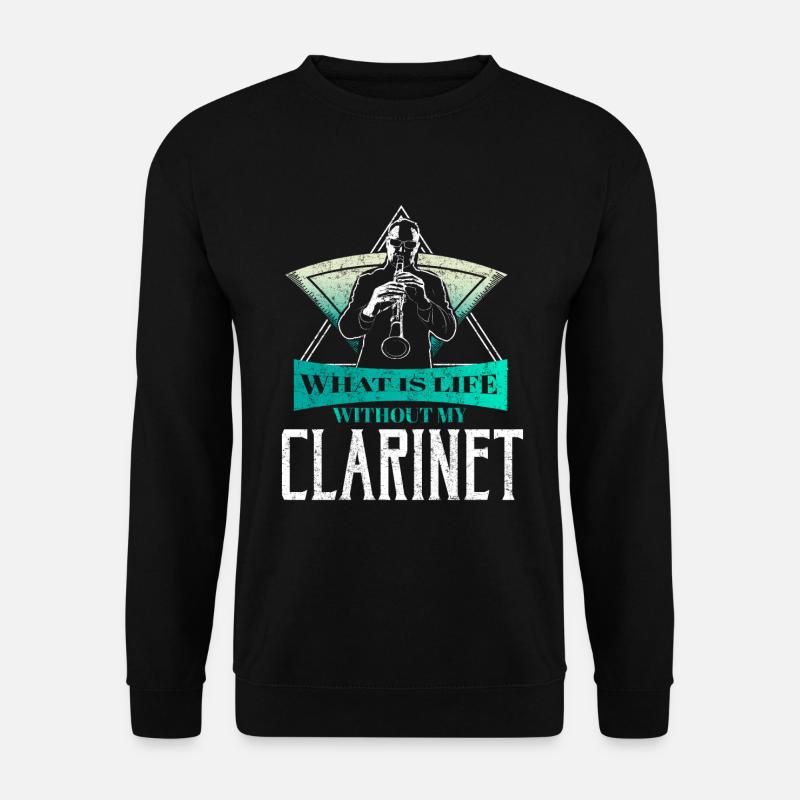 Klarinette Leben Geschenk - Unisex Pullover - Schwarz