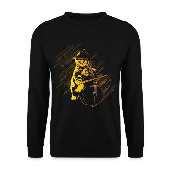 Cadeau de violoncelle chat - Sweat-shirt Unisexe - noir - Devant - Alina (178cm) & Michal (187cm)