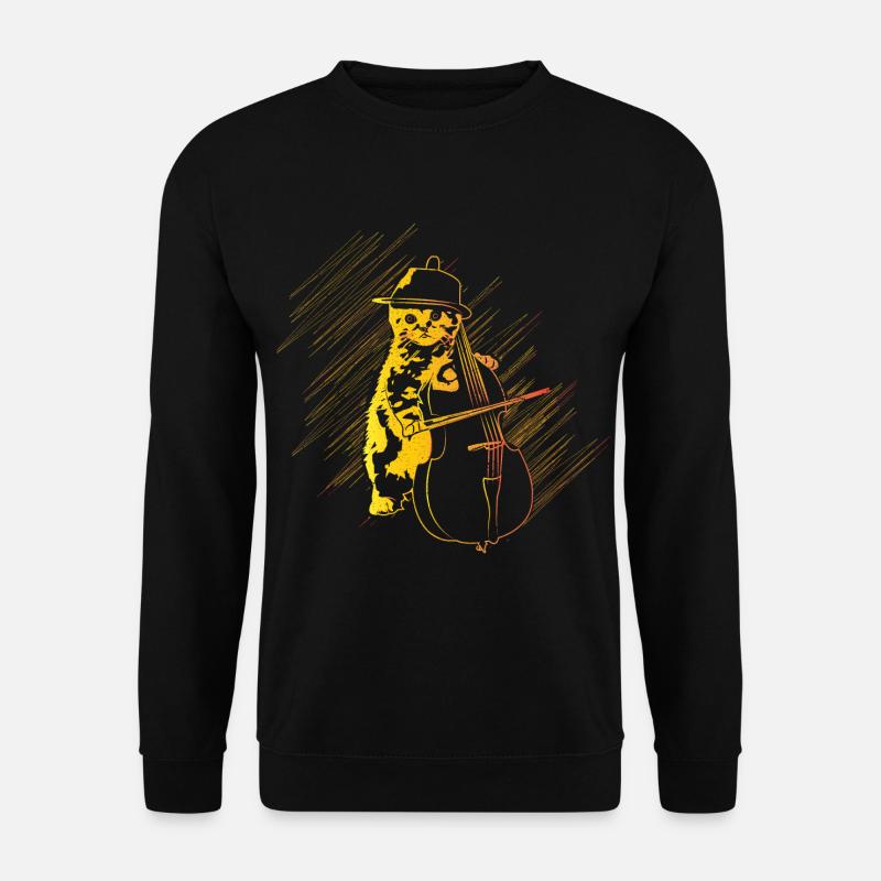 Cat cello gift - Unisex Sweatshirt - black