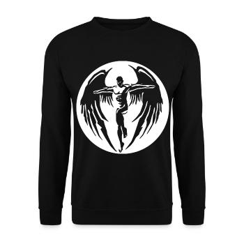 2rebon Angel Angel wings Angel Flugel Devil Devil - Unisex Sweatshirt - black - Front - Alina (178cm) & Michal (187cm)