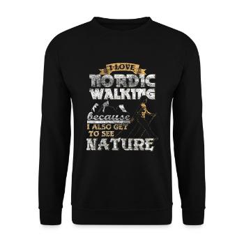 Idée Cadeau Nordic Walking - Sweat-shirt Unisexe - noir - Devant - Alina (178cm) & Michal (187cm)