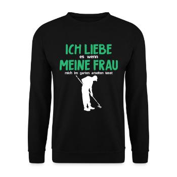 lustiges Gartenarbeit Garten Liebhaber Geschenk - Unisex Pullover - Schwarz - Vorne - Alina (178cm) & Michal (187cm)