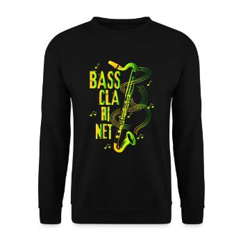 Bass Clarinet Retro Gift Idea - Unisex Sweatshirt - black - Front - Alina (178cm) & Michal (187cm)