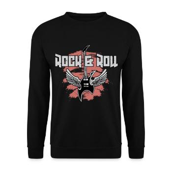 Rock And Roll Guitar - Unisex Sweatshirt - black - Front - Alina (178cm) & Michal (187cm)
