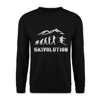 Ski evolution skier snow winter - Unisex Sweatshirt - black - Front - Alina (178cm) & Michal (187cm)