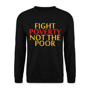 Let's End Poverty! Let's Reflect On A Shirt - Unisex Sweatshirt - black - Front - Alina (178cm) & Michal (187cm)