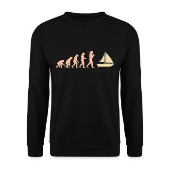 Evolution Sailboat Sailing Ship Sailing Sailing Ship - Unisex Sweatshirt - black - Front - Alina (178cm) & Michal (187cm)