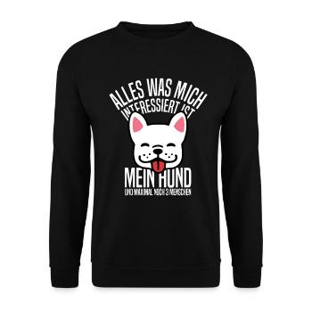 Hunde – Shirt Haustier Hunderasse Geschenk - Unisex Pullover - Schwarz - Vorne - Alina (178cm) & Michal (187cm)