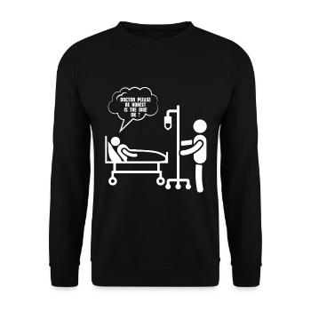 Fahrrad – Shirt Radsport Drahtesel Geschenk - Unisex Pullover - Schwarz - Vorne - Alina (178cm) & Michal (187cm)