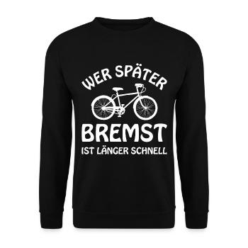 Fahrrad – Shirt Radsport Radeln Geschenk - Unisex Pullover - Schwarz - Vorne - Alina (178cm) & Michal (187cm)
