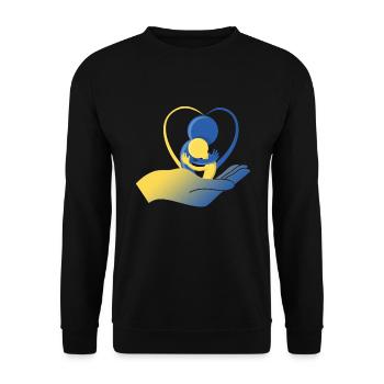 Downsyndrome Design - Sweat-shirt Unisexe - noir - Devant - Alina (178cm) & Michal (187cm)