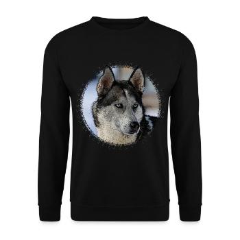 chien de traîneau - Sweat-shirt Unisexe - noir - Devant - Alina (178cm) & Michal (187cm)