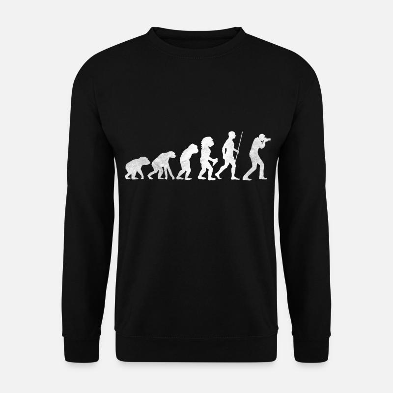 Kamera Fotograf Steinzeit Entwicklung Evolution - Unisex Pullover - Schwarz