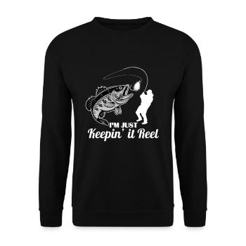 Fishing. Fishing. Fishing. fishes - Unisex Sweatshirt - black - Front - Alina (178cm) & Michal (187cm)