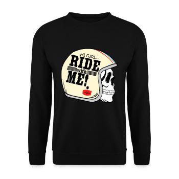 Ein cooles MotocrossTShirt für Reiter "Hi Girl - Unisex Pullover - Schwarz - Vorne - Alina (178cm) & Michal (187cm)