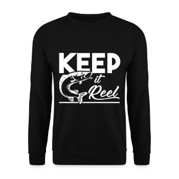 Angeln Fischen Fish - Unisex Pullover - Schwarz - Vorne - Alina (178cm) & Michal (187cm)