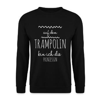 Trampolin Springen Sport Fitness Geschhenk - Unisex Pullover - Schwarz - Vorne - Alina (178cm) & Michal (187cm)