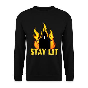 A Unique Lit Tee For Amazing People "Stay Lit" - Unisex Sweatshirt - black - Front - Alina (178cm) & Michal (187cm)