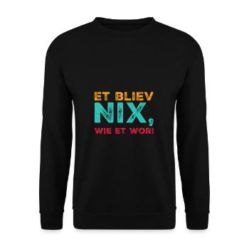 Et bliev nix wie et wor Jerundjesetz Köln - Unisex Pullover - Schwarz - Vorne - Alina (178cm) & Michal (187cm)