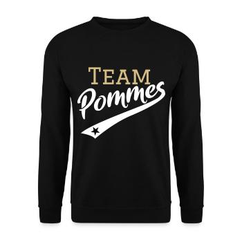Team Pommes | Édition Gold | Les frites sont cool - Sweat-shirt Unisexe - noir - Devant - Alina (178cm) & Michal (187cm)