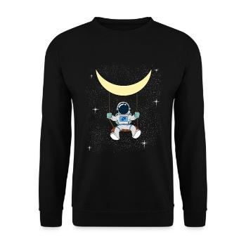 Êtesvous un fan de l'astronomie? Un astronaute - Sweat-shirt Unisexe - noir - Devant - Alina (178cm) & Michal (187cm)