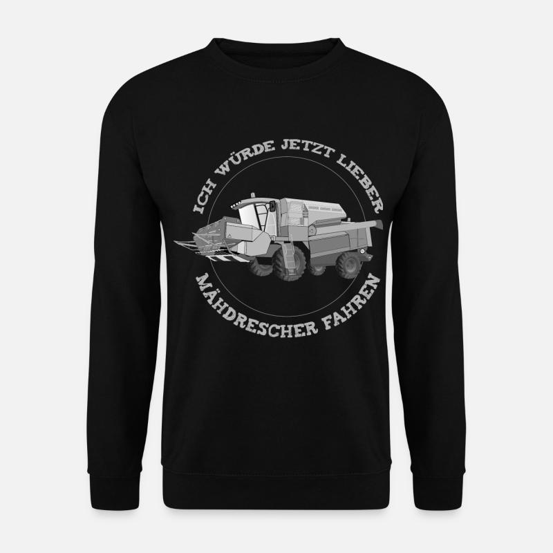 Mähdrescher Bauer Landwirt Getreide dreschen - Unisex Pullover - Schwarz