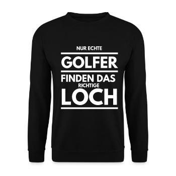 Golf Golfer Golfschläger Golfball Geschenk 12 - Unisex Pullover - Schwarz - Vorne - Alina (178cm) & Michal (187cm)