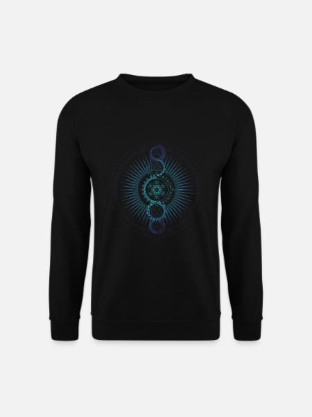Sacred Geometry Metatron's Cube Gradient - Unisex Sweatshirt - black