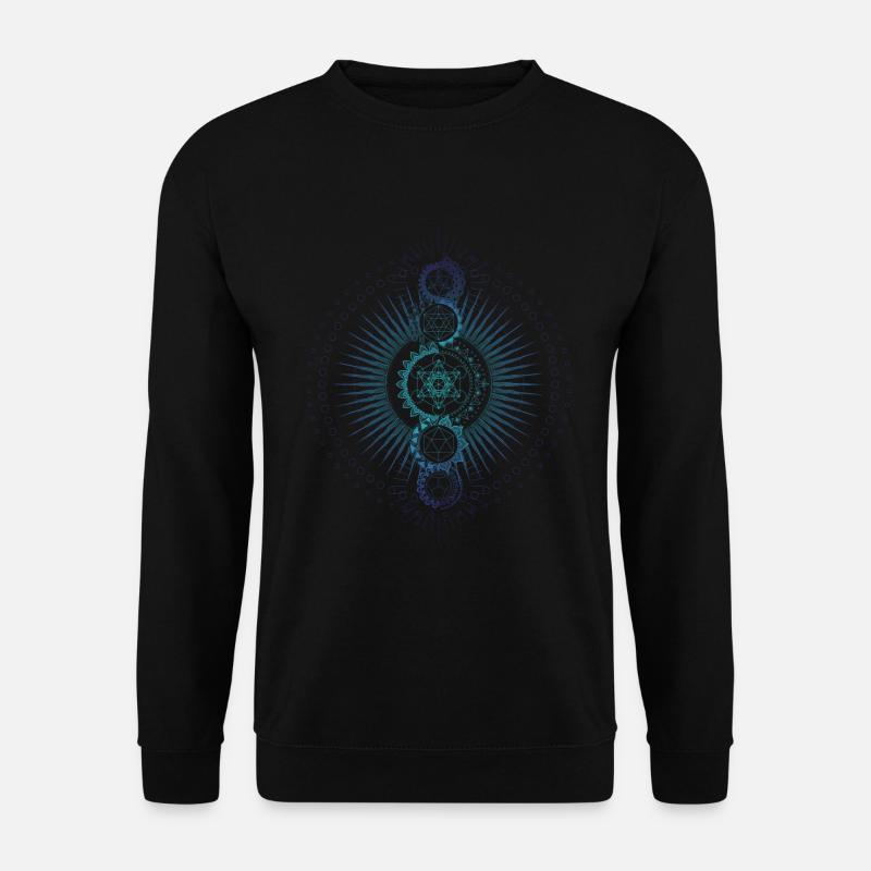 Sacred Geometry Metatron's Cube Gradient - Unisex Sweatshirt - black