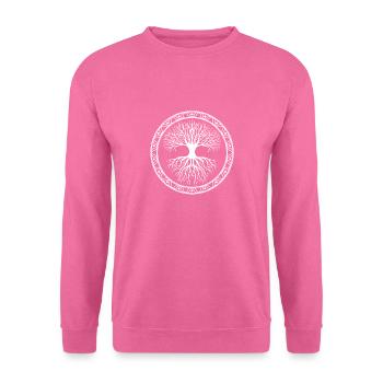 Symétrie. Arbre et racines, blancs. - Sweat-shirt Unisexe - rose - Devant