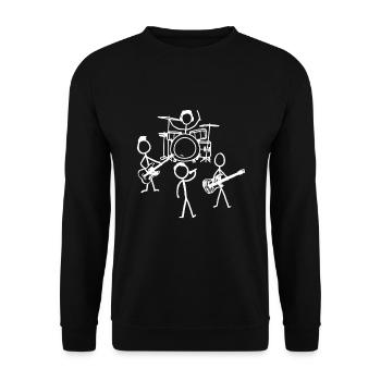 Band. Music. Outline. - Unisex Pullover - Schwarz - Vorne - Alina (178cm) & Michal (187cm)