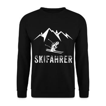 Skifahrer Skifahren - Unisex Pullover - Schwarz - Vorne - Alina (178cm) & Michal (187cm)