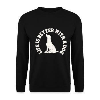 La vie est meilleure avec un chien - Sweat-shirt Unisexe - noir - Devant - Alina (178cm) & Michal (187cm)