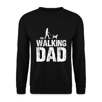 Beagle The Walking Dad Geschenk für Hunde Vater - Unisex Pullover - Schwarz - Vorne - Alina (178cm) & Michal (187cm)