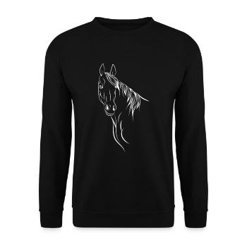 Horse for black. - Unisex Sweatshirt - black - Front - Alina (178cm) & Michal (187cm)