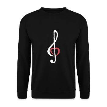 Musik Geschenk Instrument Musikliebe Lied music - Unisex Pullover - Schwarz - Vorne - Alina (178cm) & Michal (187cm)