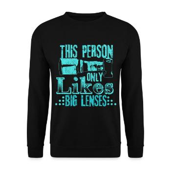 Fotograf Objektive Geschenkidee - Unisex Pullover - Schwarz - Vorne - Alina (178cm) & Michal (187cm)